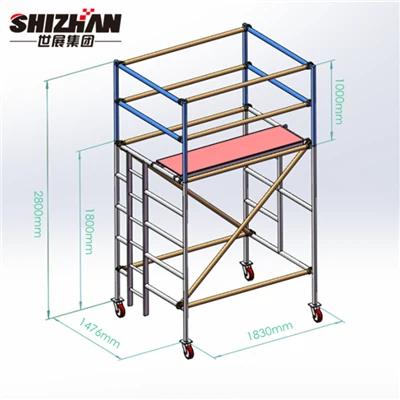 Mobilais alumīnija sastatņu tornis